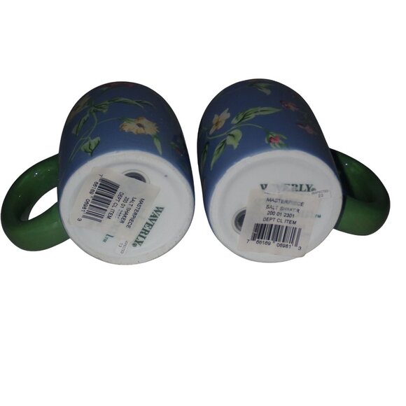 Waverly Masterpiece  Salt & Pepper Shakers Stove‎ Top NEW Blue Floral Large - Picture 6 of 7